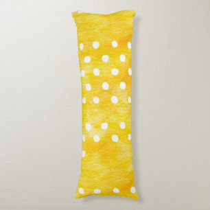 Aquarellpolka Dot - Gelb und Weiß erdig (1) Seitenschläferkissen