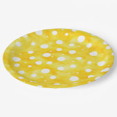 Aquarellpolka Dot - Gelb und Weiß erdig (2) Pappteller (Schrägansicht)