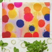 Aquarellpolka dotiert niedliche Kreise Geschirrtuch (Gefaltet)