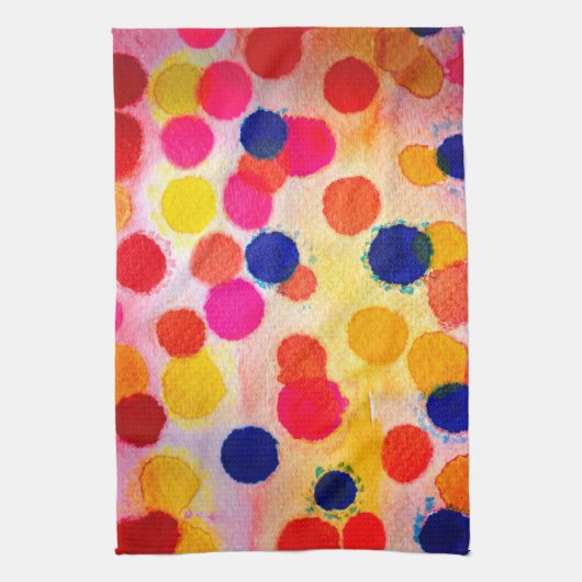 Aquarellpolka dotiert niedliche Kreise Geschirrtuch (Vertikal)