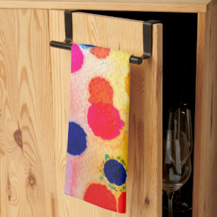 Aquarellpolka dotiert niedliche Kreise Geschirrtuch