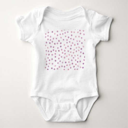 Aquarellpolka Punkte, rosa geometrischer Hintergru Baby Strampler (Vorderseite)