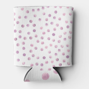 Aquarellpolka Punkte, rosa geometrischer Hintergru Dosenkühler