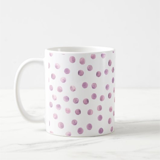 Aquarellpolka Punkte, rosa geometrischer Hintergru Kaffeetasse (Links)