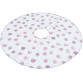 Aquarellpolka Punkte, rosa geometrischer Hintergru Polyester Weihnachtsbaumdecke (Schrägansicht)