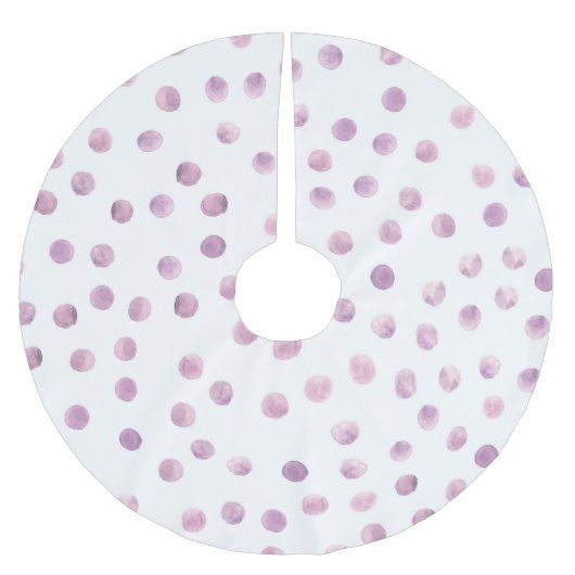 Aquarellpolka Punkte, rosa geometrischer Hintergru Polyester Weihnachtsbaumdecke (Vorderseite)