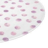 Aquarellpolka Punkte, rosa geometrischer Hintergru Schneidebrett (Ecke)