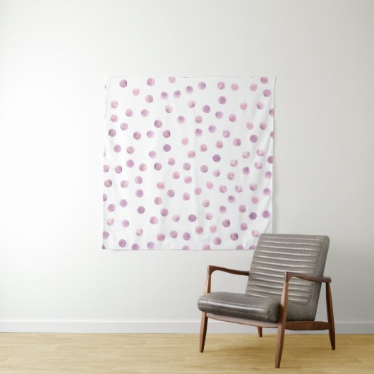 Aquarellpolka Punkte, rosa geometrischer Hintergru Wandteppich (Beispiel)