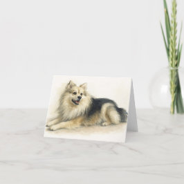 Aquarellpomchi Dog Portrait Dankeskarte