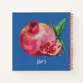 Aquarellpomegranat mit dem hebräischen Wort "Rimmo Notizblock (Rückseite)