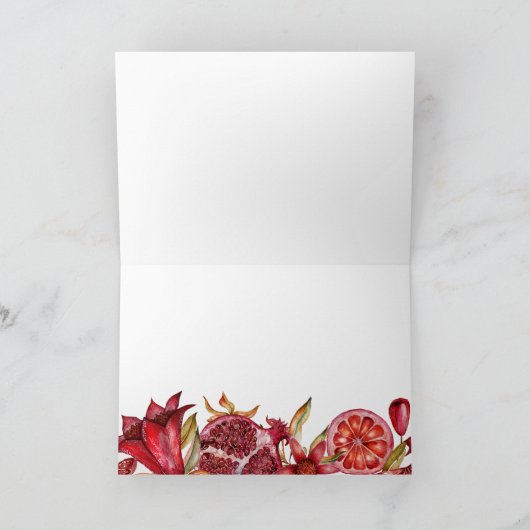 Aquarellpomegranate Happy Tu B'shvat Karte (Innenseite)