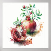 Aquarellpomegranate Poster (Vorne)