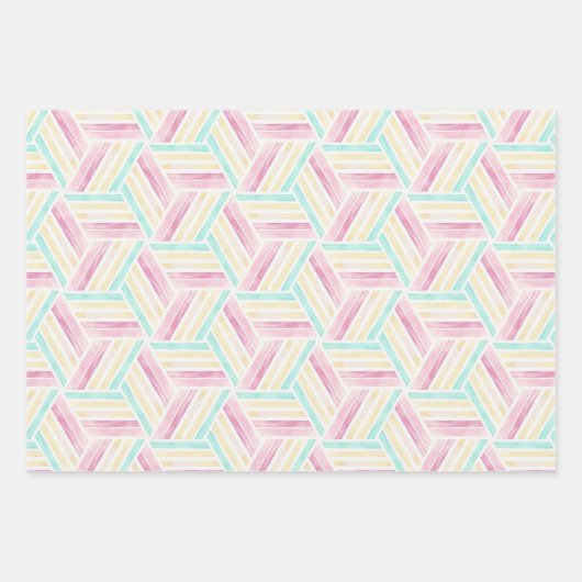 Aquarellpopsikel. Eiscreme Summer Party Geschenkpapier Set (Vorderseite 3)