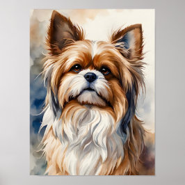 Aquarellportrait-Pose Sweet Shih Tzu Dog Poster