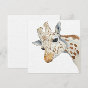 Aquarellporträt einer Giraffe Einladung