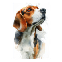 Aquarellporträt eines Beagle