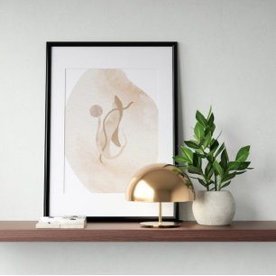 Aquarellposter Abstrakte Geometrische moderne Kuns Poster