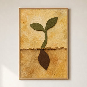 Aquarellposter Seed and Sprout Cottagecore Kunst Poster