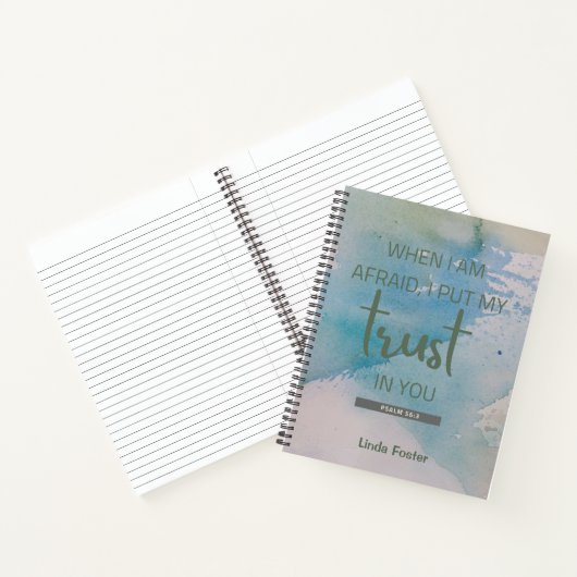 Aquarellpsalm 56:3 notizblock (Innenseite)