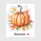 Aquarellpumpen auf Ahornbaum-Blätter Aufkleber (Blatt)