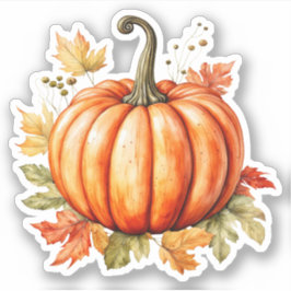 Aquarellpumpen auf Ahornbaum-Blätter Aufkleber