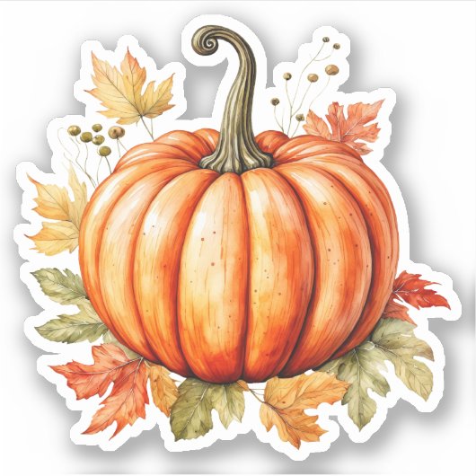 Aquarellpumpen auf Ahornbaum-Blätter Aufkleber (Vorderseite)