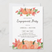 Aquarellpumpen Autumn Engagement Party Einladung (Vorderseite)