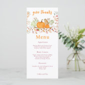Aquarellpumpen & Auwl im Herbst Menükarte (Stehend Vorderseite)