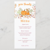 Aquarellpumpen & Auwl im Herbst Menükarte (Vorderseite)