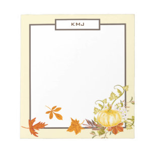 Aquarellpumpen & Blätter   Fall Themed Notepad Notizblock
