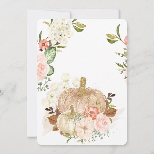 Aquarellpumpen Blume Blätter Kinderdusche Einladung (Rückseite)