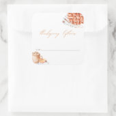 Aquarellpumpen Erntedank Leftovers Quadratischer Aufkleber (Tasche)