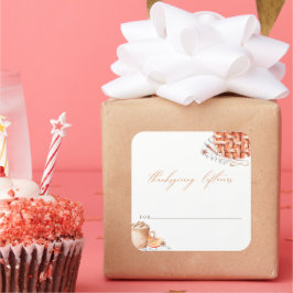 Aquarellpumpen Erntedank Leftovers Quadratischer Aufkleber