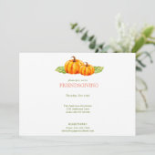 Aquarellpumpen Freundschaftlicher Erntedank Einladung (Stehend Vorderseite)