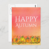 Aquarellpumpen glücklicher Herbst Postkarte (Vorne/Hinten)