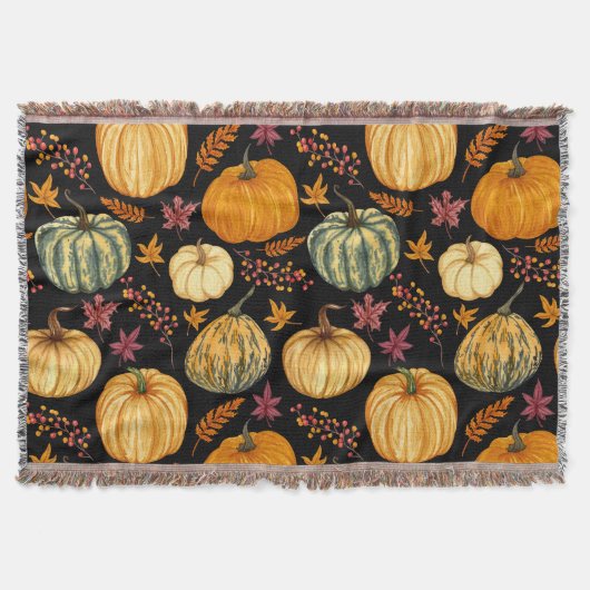 Aquarellpumpen: Herbst Nahtloses Muster. Decke (Vorderseite)