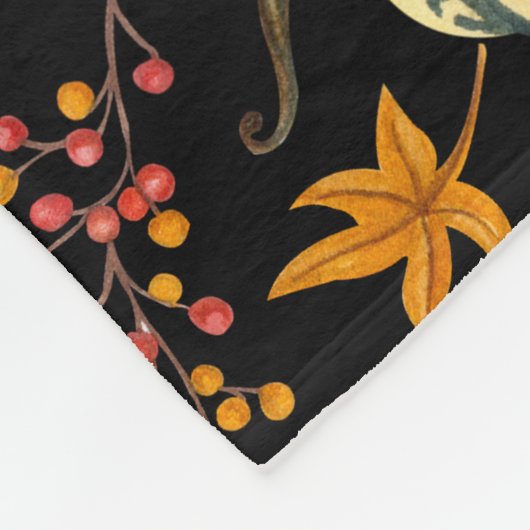 Aquarellpumpen: Herbst Nahtloses Muster. Fleecedecke (Ecke)