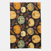 Aquarellpumpen: Herbst Nahtloses Muster. Geschirrtuch (Vertikal)