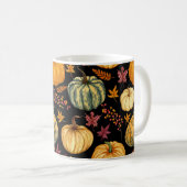 Aquarellpumpen: Herbst Nahtloses Muster. Kaffeetasse (VorderseiteRechts)