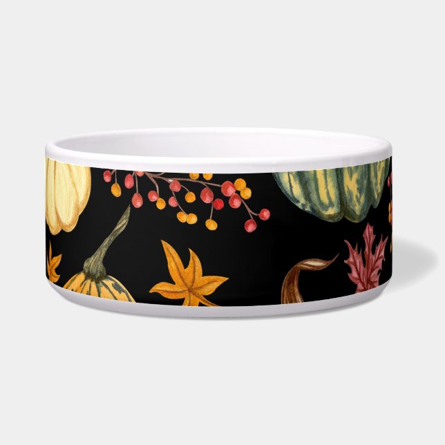 Aquarellpumpen: Herbst Nahtloses Muster. Napf (Vorderseite)