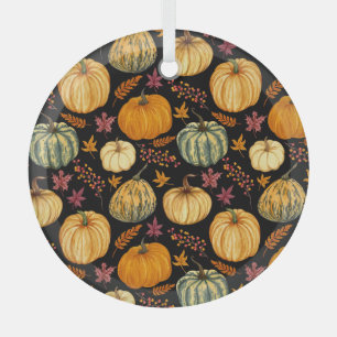 Aquarellpumpen: Herbst Nahtloses Muster. Ornament Aus Glas
