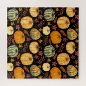 Aquarellpumpen: Herbst Nahtloses Muster. Puzzle (Horizontal)