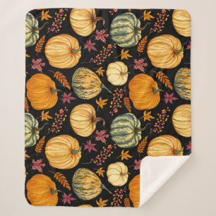 Aquarellpumpen: Herbst Nahtloses Muster. Sherpadecke