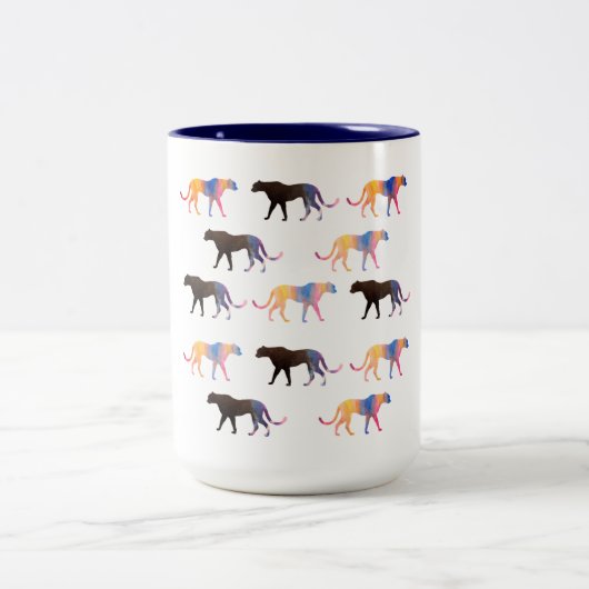 Aquarellpumpen Katzen Zweitone-Tasse Zweifarbige Tasse (Mittel)