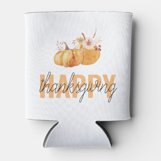 Aquarellpumpen & Orange Happy Thanksgiving Dosenkühler (Vorderseite)