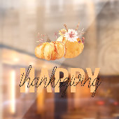 Aquarellpumpen & Orange Happy Thanksgiving Fensteraufkleber (Blatt 2)