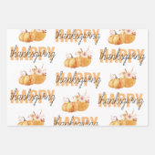 Aquarellpumpen & Orange Happy Thanksgiving Geschenkpapier Set (Vorderseite)