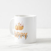 Aquarellpumpen & Orange Happy Thanksgiving Kaffeetasse (Vorderseite Links)