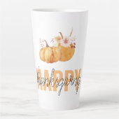 Aquarellpumpen & Orange Happy Thanksgiving Milchtasse (Vorderseite)
