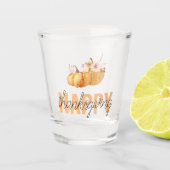 Aquarellpumpen & Orange Happy Thanksgiving Schnapsglas (Vorderseite)